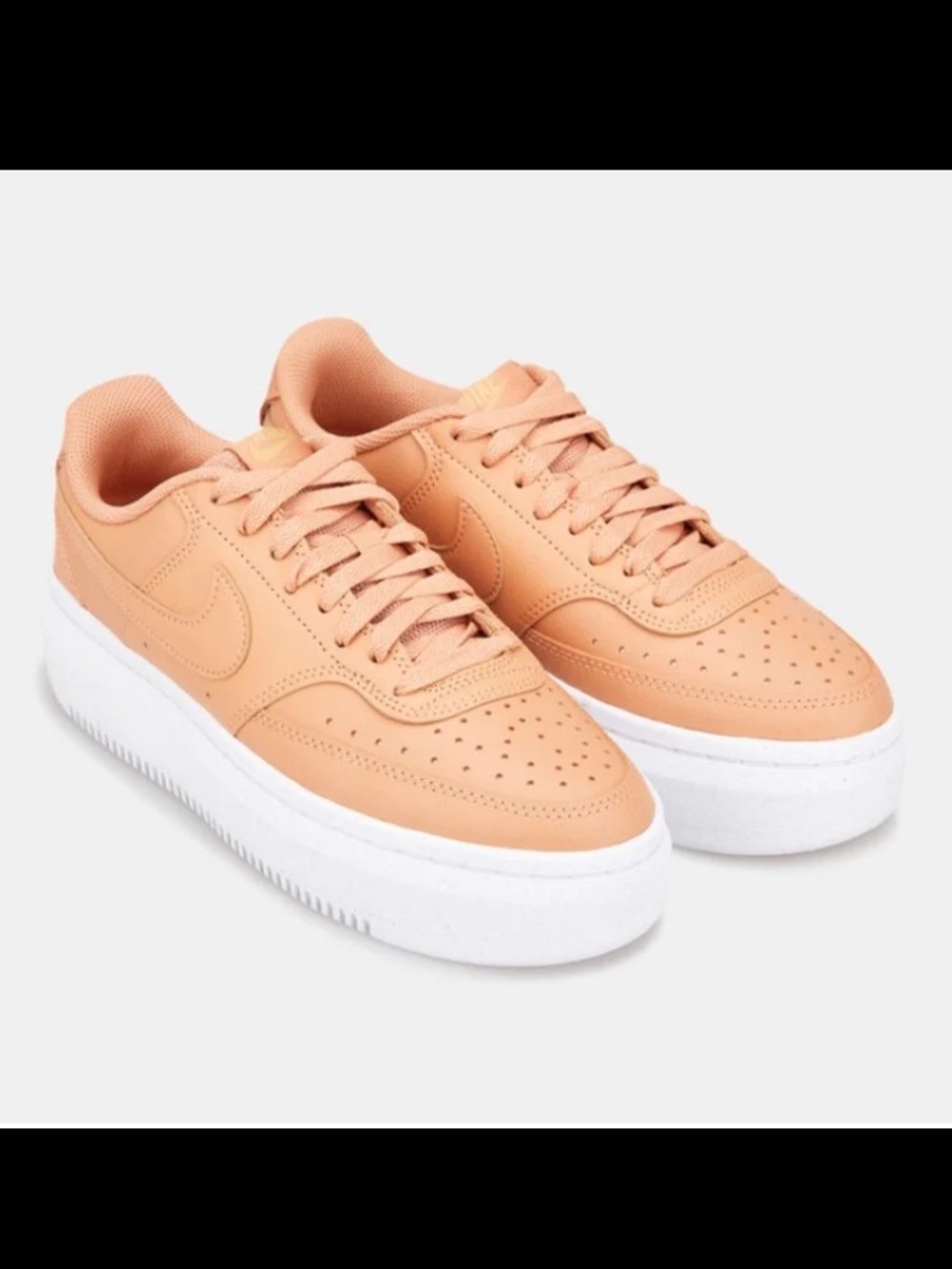 Nike Women’s Court Vision Alta Shoe Light Cognac Size 7.5 US Platform Sneakers